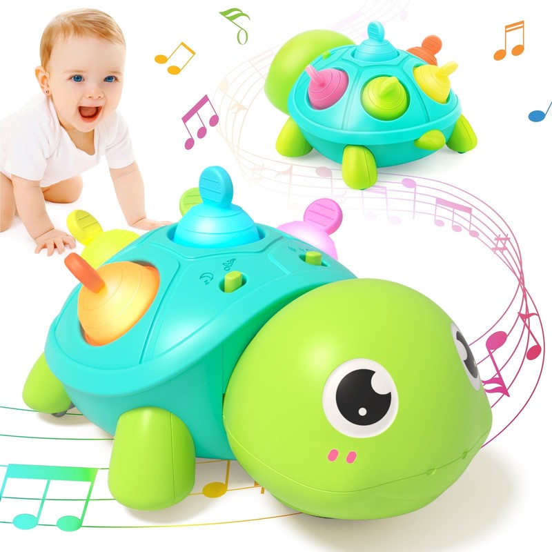 Musical Crawling Turtle Baby Toy – Light Up Tummy Time & Sensory Development Cra0