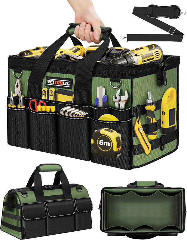 16" Heavy Duty Tool Bag 19 Pockets Portable Organizer Electrician Toolbox0