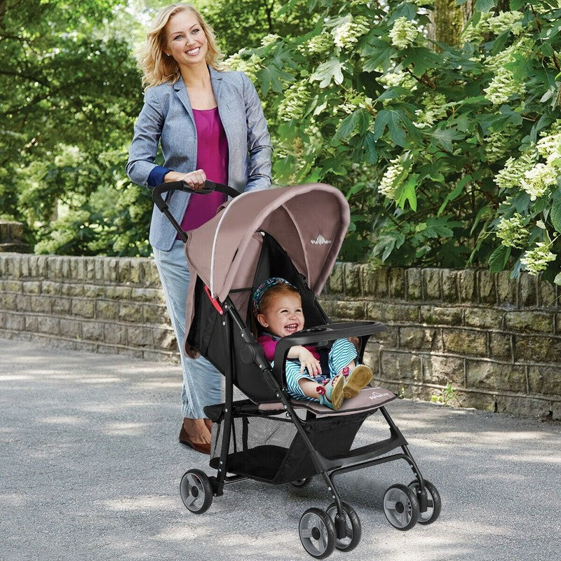 Foldable Lightweight Baby Stroller, Travel Pushchair for 0-36M, 13 Lbs, Coffee1