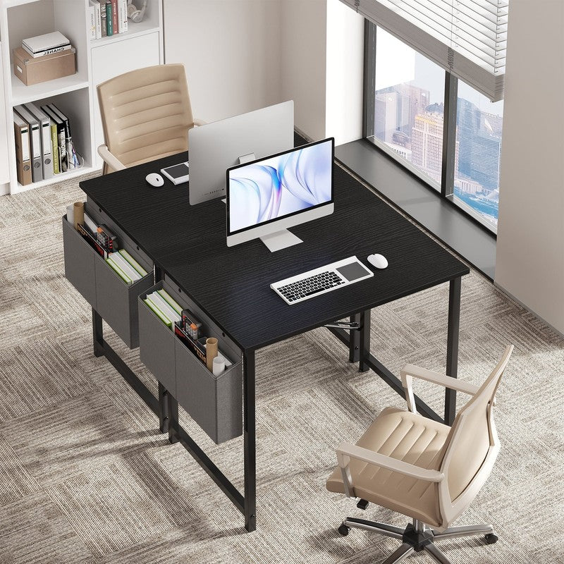 31" Computer Desk with Metal Frame – Waterproof Surface & Storage Bag, Black4