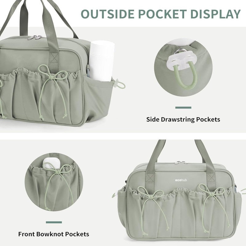 Small Gym Bag Women Mini Duffle Wet Compartment Bowknot Yoga Tote Green2