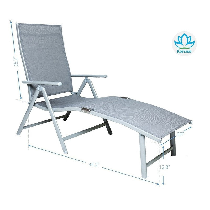 Adjustable Cozy Aluminum Folding Chaise Lounge Chair for Beach & Pool7