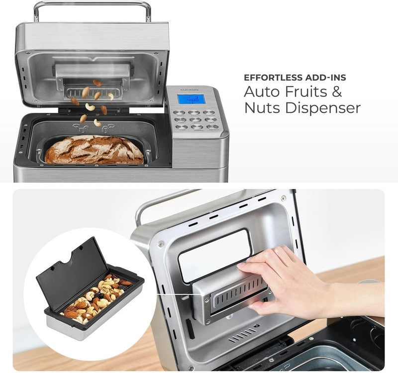 2LB Bread Maker Machine 15 Menus 3 Crusts Fruit & Nut Dispenser2