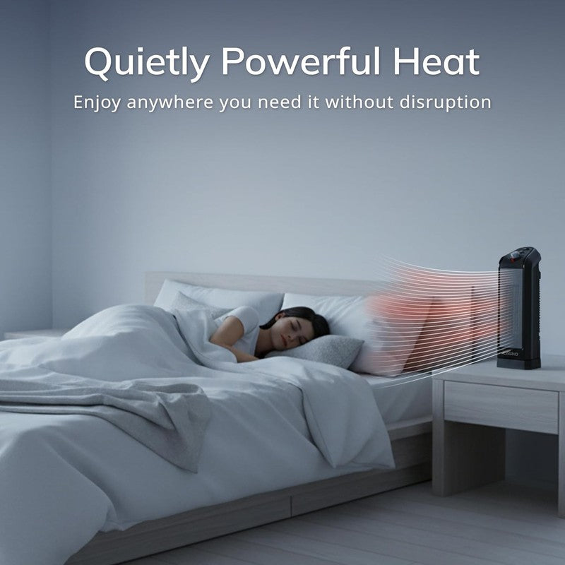 1500W Oscillating Ceramic Space Heater w/ Thermostat 3 Speeds Black6