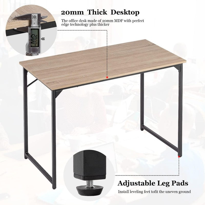 39 Inch Computer Desk,Sturdy Laptop Table for Home Office for Adults, Nature3