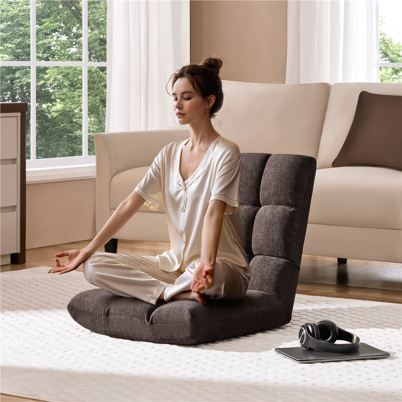Floor Sofa Chair with 14 Adjustable Positions, Brown2