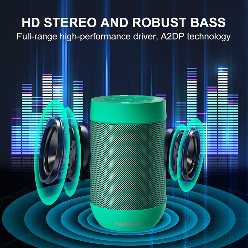 Bluetooth Speaker with IP65 Waterproof,5.3 Bluetooth,Tws Pairing,Support TF Card3