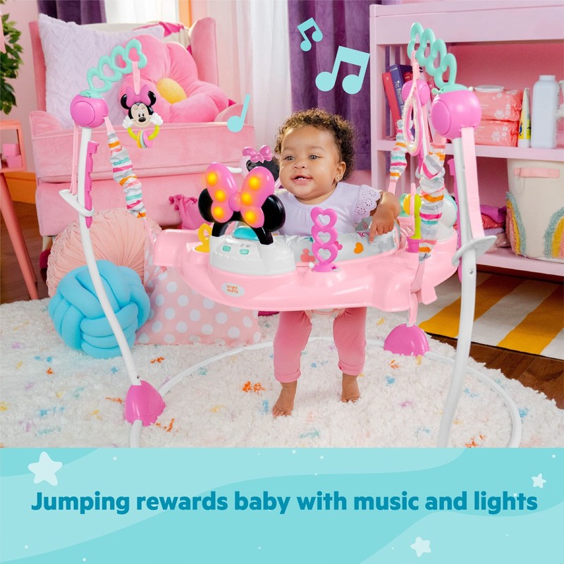 Disney Baby Minnie Mouse Forever Besties Infant Activity Center Jumper, Pink, Un3