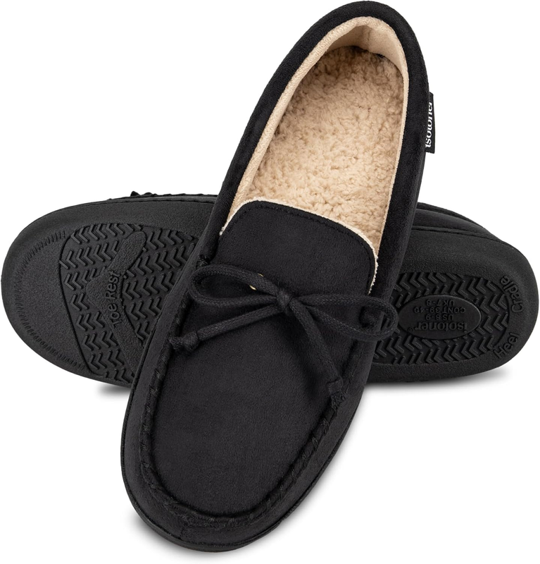 Men’s Microsuede Moccasin Slippers Memory Foam Indoor Outdoor Slip On4