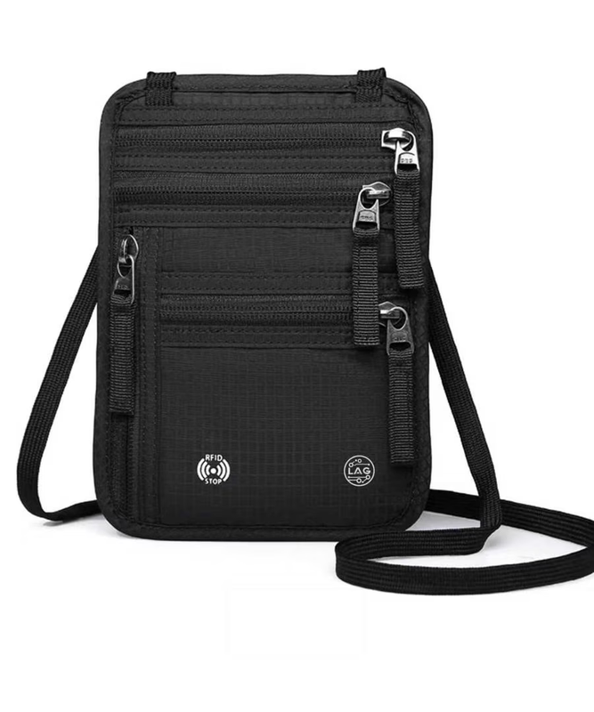 LAG RFID Blocking Neck Wallet Anti Theft Passport Holder Travel Pouch Slim11