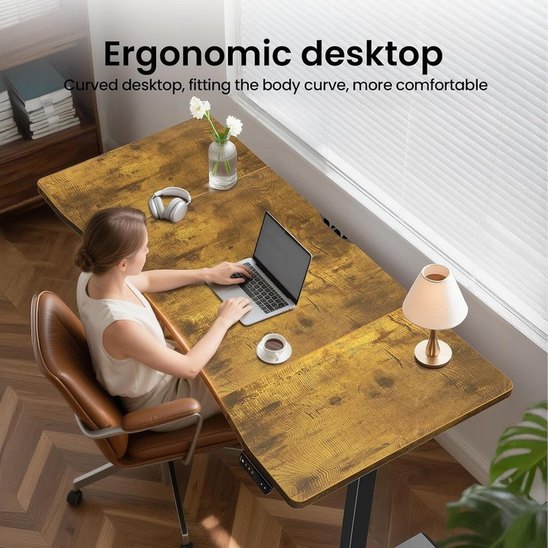 63x28 Electric Standing Desk Sit Stand Home Office Computer Table Brown2