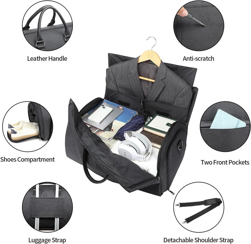 2in1 Garment Duffle Bag Hanging Suit Travel Carry On Business Men Women2