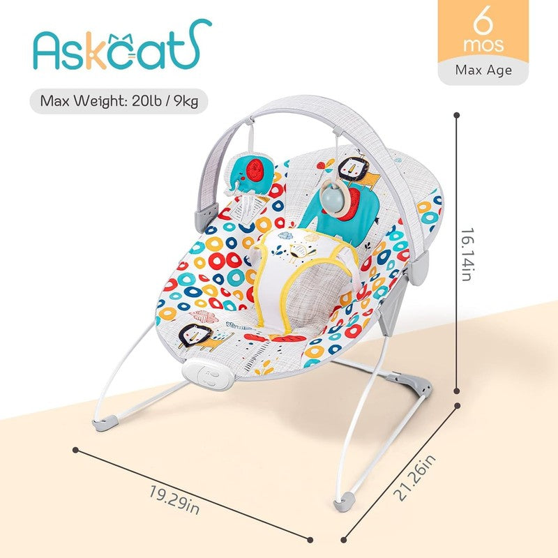 Baby Bouncer Infant Seat w/ Music Portable Adjustable 0 6M 6 20lbs1