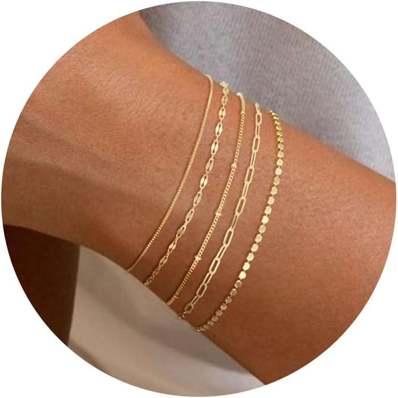 Gold Bracelets for Women, Gold Plated Stackable Bracelet9