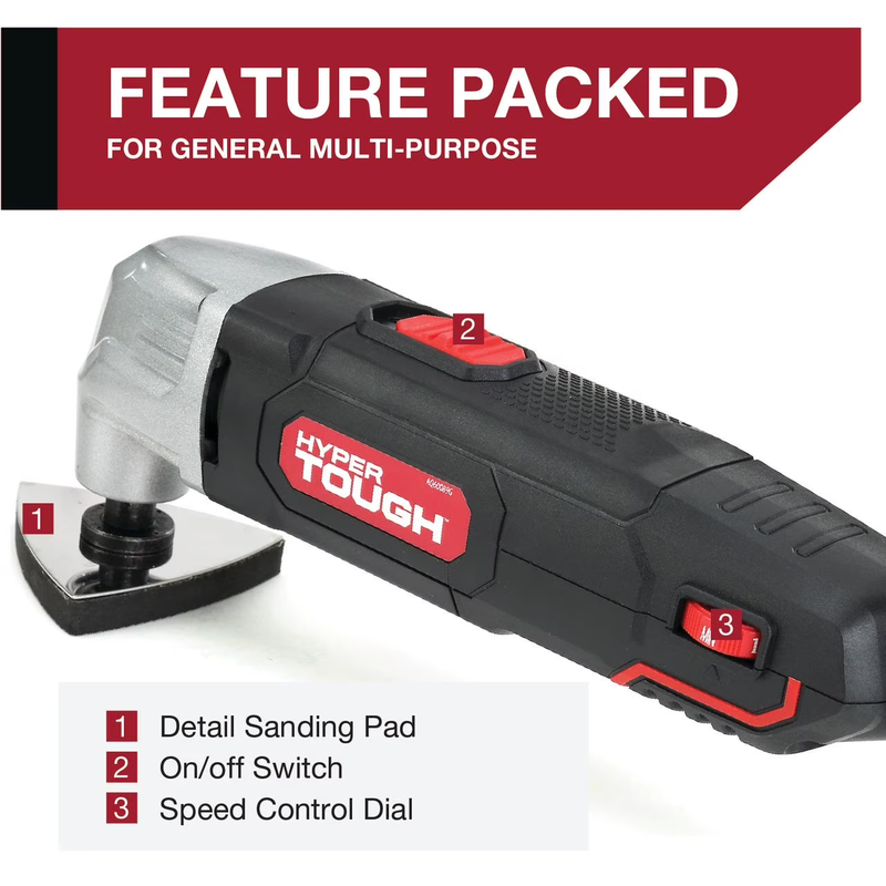 2.1A Corded Oscillating Multi Tool Variable Speed w/ Sanding Pad Scraper Blade3