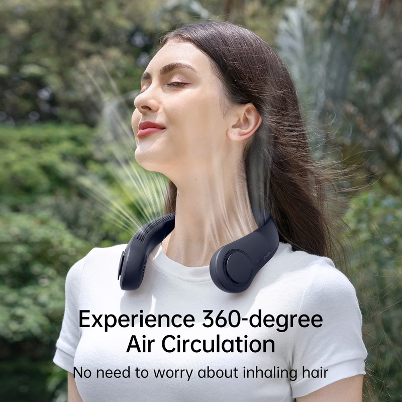 Portable Neck Fan Bladeless Rechargeable Wearable 5 Speed 16H Blue6