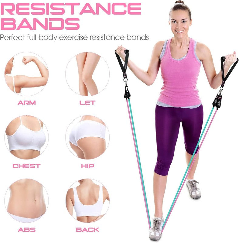 RENRANRING 150LBS Resistance Bands Set with Handles & Ankle Straps for Training2