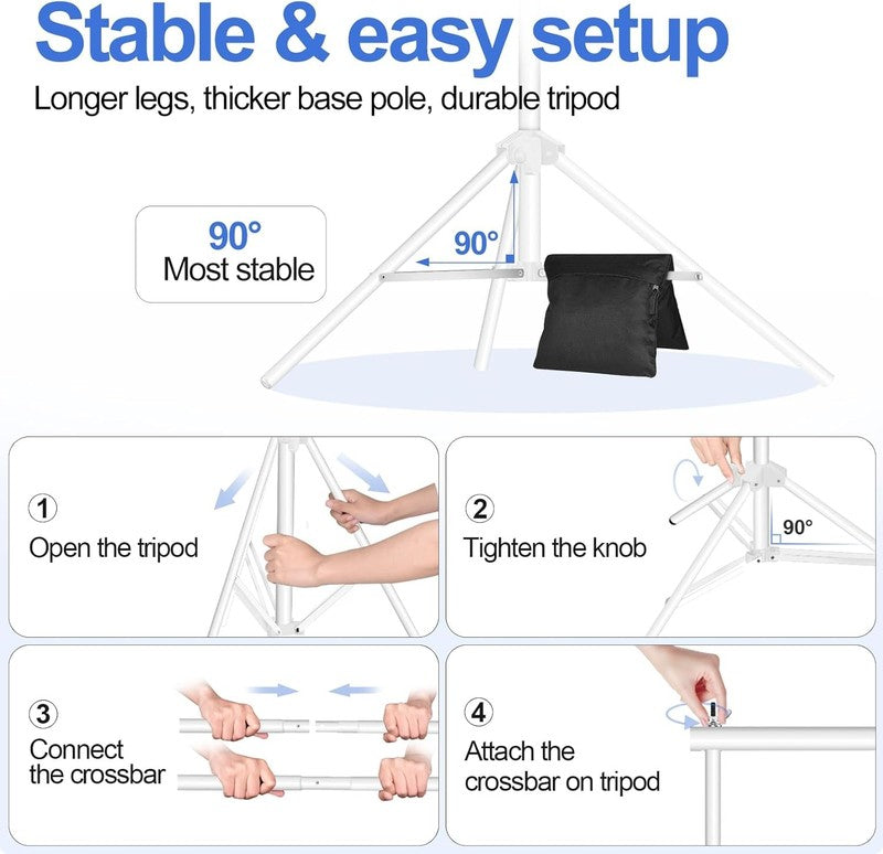 Backdrop Stand 10X7Ft(Wxh) Photo Studio Adjustable Background Stand Support Kit 3