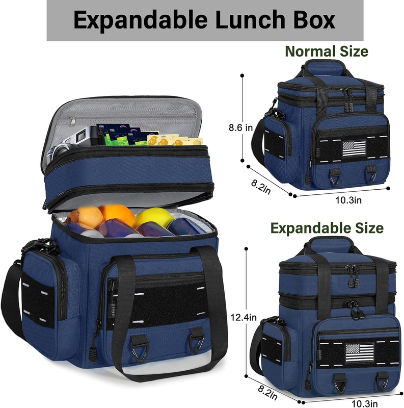 xpandable Tactical Insulated Lunch Box 16L Blue Leakproof Cooler Bag Heavy Duty4