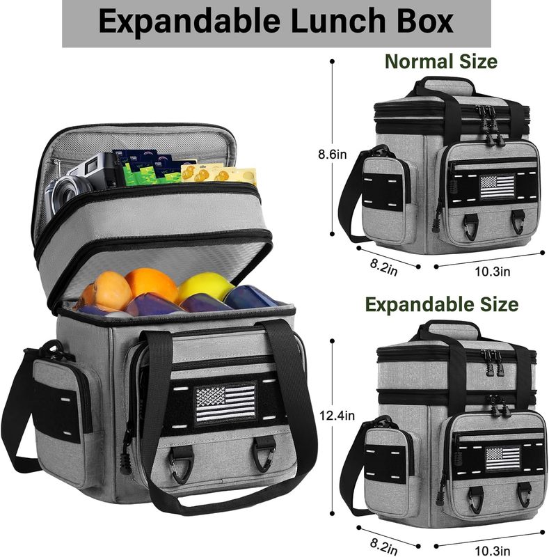 Expandable Tactical Insulated Lunch Box 16L Leakproof Cooler Bag Heavy Duty1