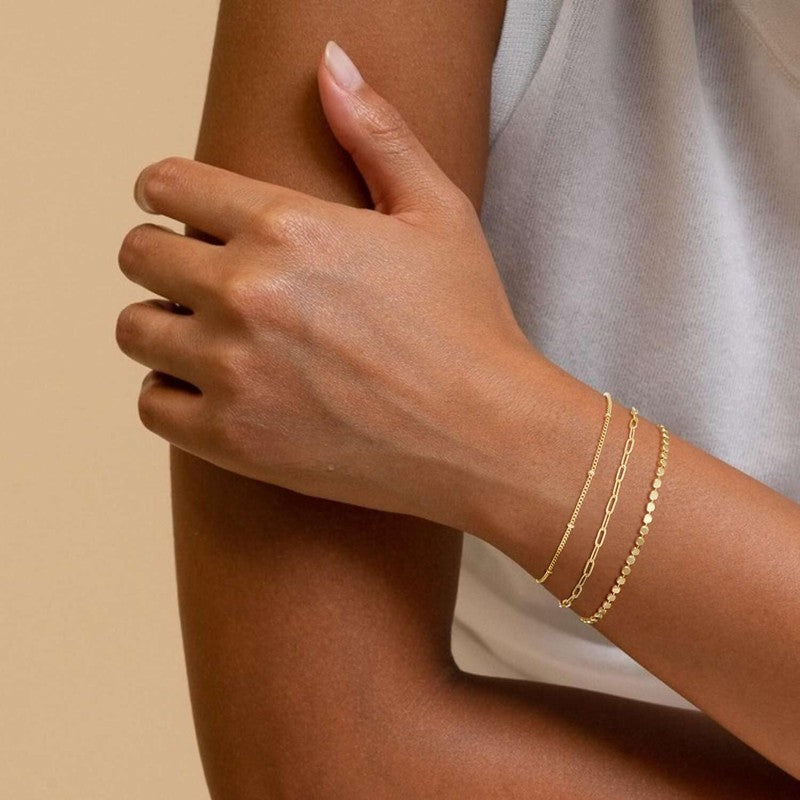 Gold Bracelets for Women, Gold Plated Stackable Bracelet1