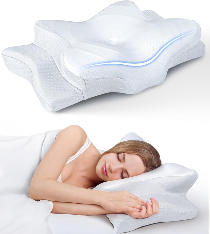 Cooling Memory Foam Pillow for Neck Support   Adjustable Ergonomic Design0