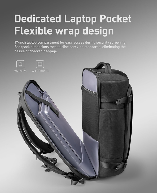 Travel Backpack 33L, Lightweight Waterproof Business Rucksack, Durable Large Wee2
