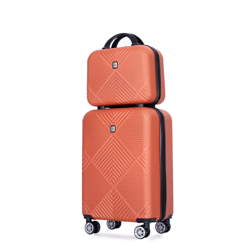 2 Piece Luggage Set Hardside Spinner Wheels Lightweight Carry On Dark Orange9