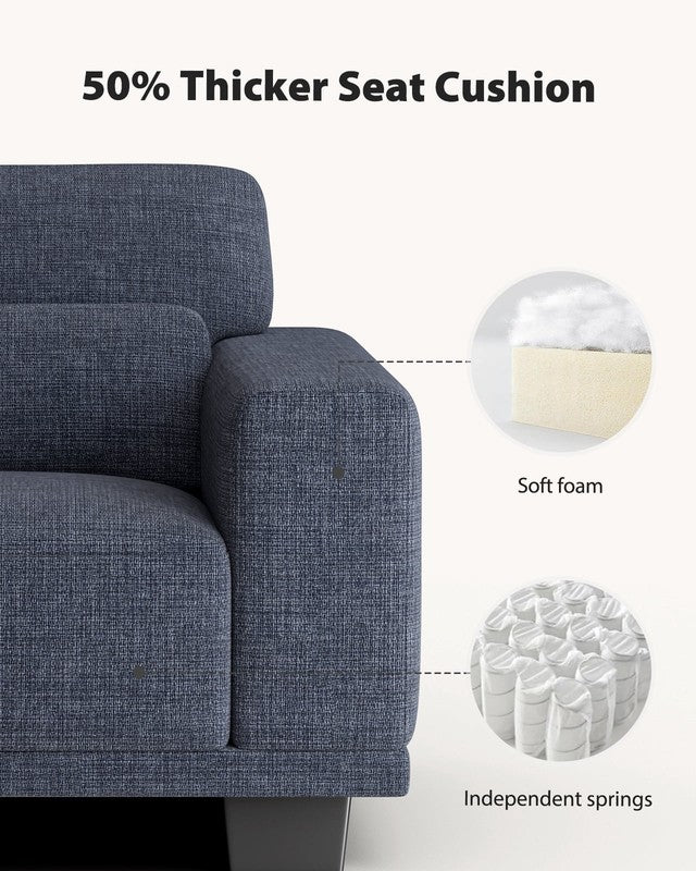 40" Oversized Accent Chair, Linen Upholstered Armchair with Washable Covers & Pi4