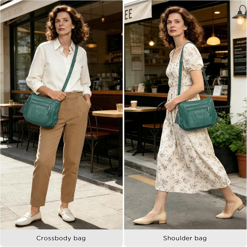 Women Crossbody Bag Tassel PU Leather Shoulder Handbag Purse Pocketbook1