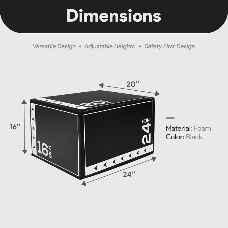 3-in-1 Foam Plyometric Jump Box Home Gym 20 x 24 x 16 inch 10lbs2