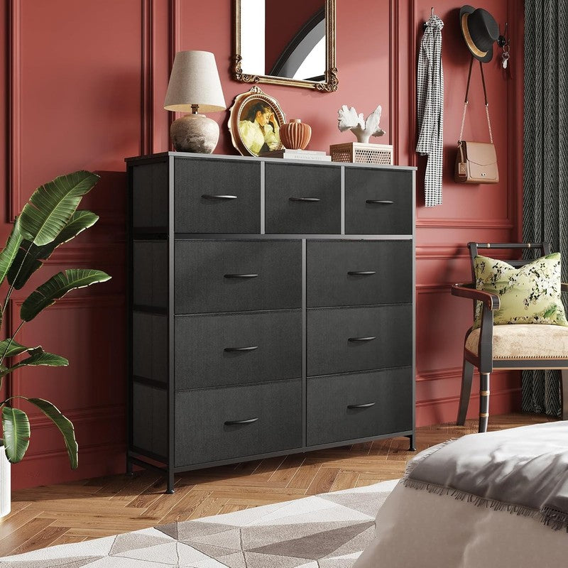 9 Drawer Dresser, Fabric Storage Tower for Bedroom, Hallway, Entryway, Closet, T0