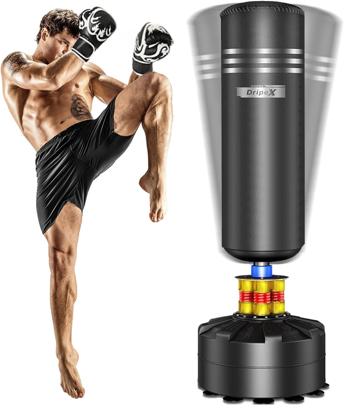 Freestanding Punching Bag w Stand Heavy Boxing Bag for Adult Youth Home Gym0