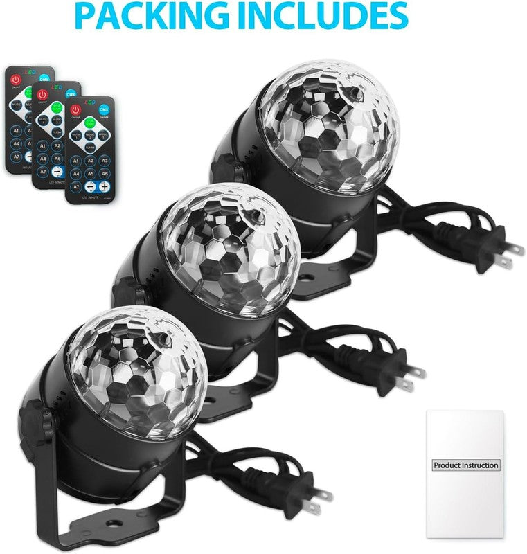 Disco Ball DJ Party Lights Sound Activated with Remote Control Strobe Lamp 7 Mod3