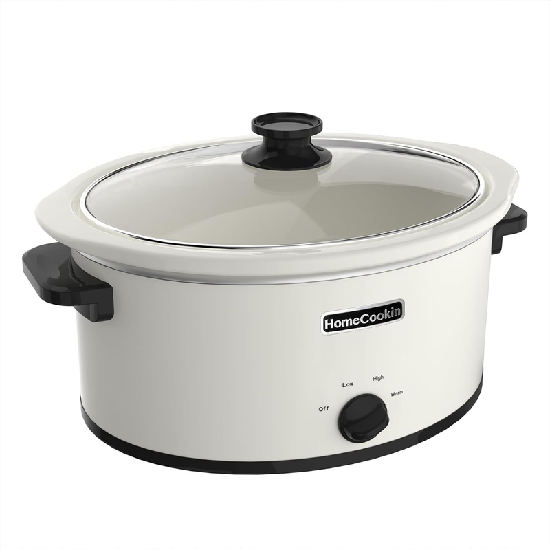 8 Quart Slow Cooker Oval Manual Pot Food Warmer with 3 Cooking Settings, White4