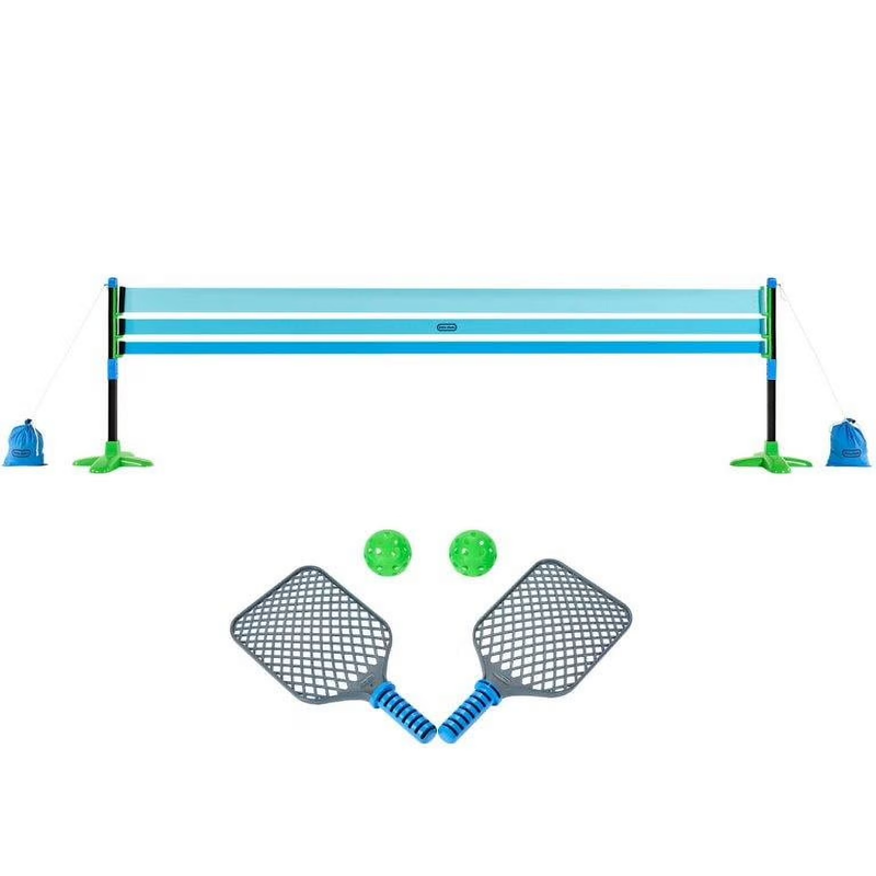 Totsports Pickleball Set, Includes 2 Paddles, 2 Balls, & Net, Ages 3+, Blue0