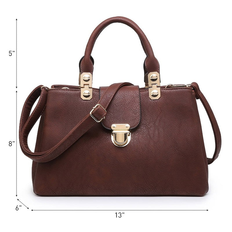 Women Satchel Handbag Vegan Leather Top Handle Medium Tote Shoulder Bag3