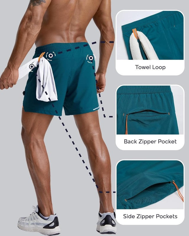 Men'S Athletic Running Shorts with Liner Ultra Lightweight Workout Shorts 5"/ 7"3