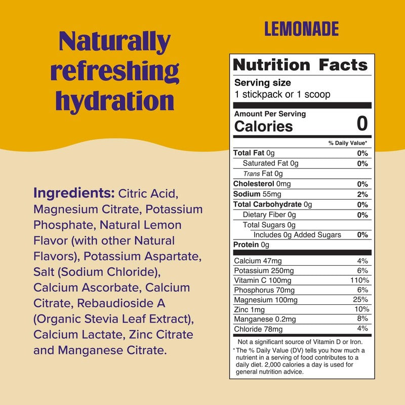 Daily Electrolyte Powder Drink Mix, Sugar Free Lemonade, 90 Servings1