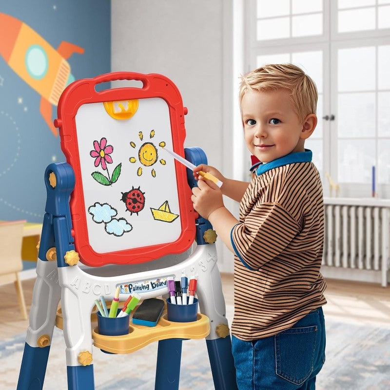 Art Easel for Kids, Adjustable Double-Sided with Chalk Board & Magnetic Whiteboa7