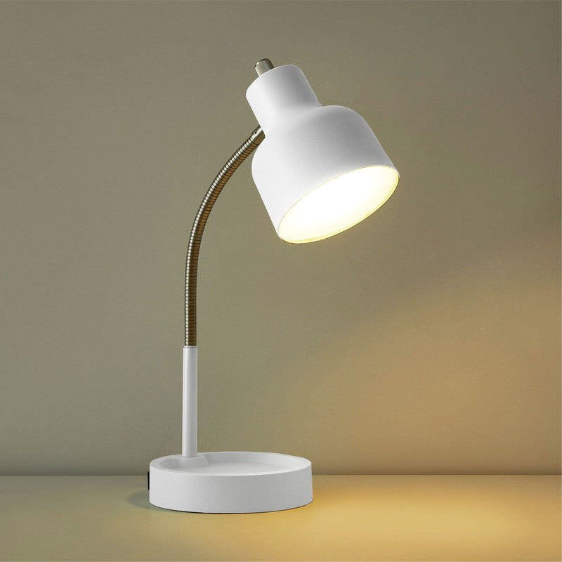 17in LED Desk Lamp Adjustable Flexible Neck AC Outlet Storage Base8