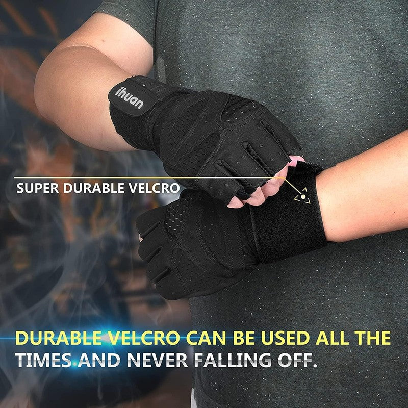 Ventilated Weightlifting Gloves with Wrist Wrap Support for Men and Women3