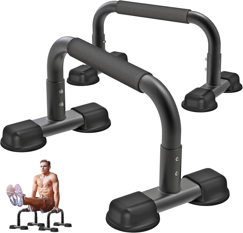 12" Push Up Parallettes Bars Wooden Handles Calisthenics L Sit Dip Handstand8