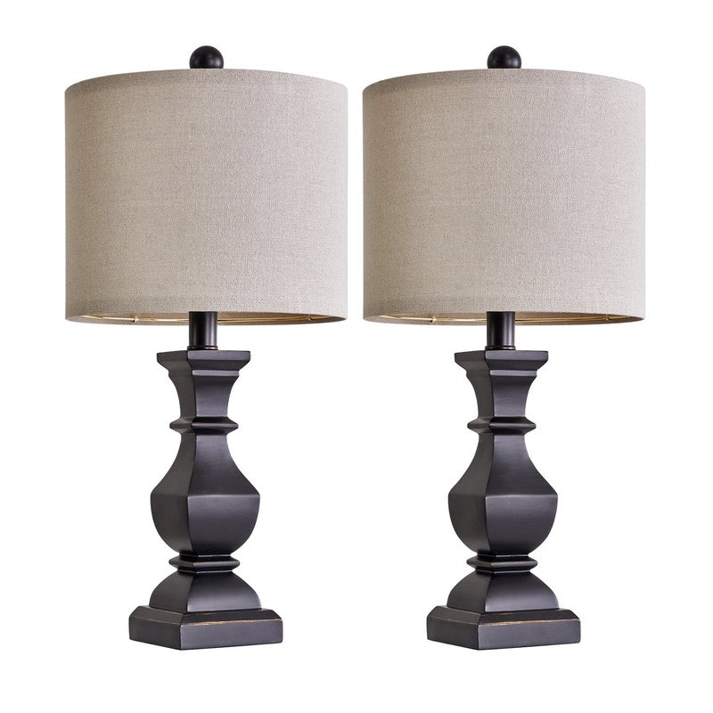 Set of 2 Retro Table Lamps 20.5" Vintage Rustic Bedside Lamps for Bedroom5
