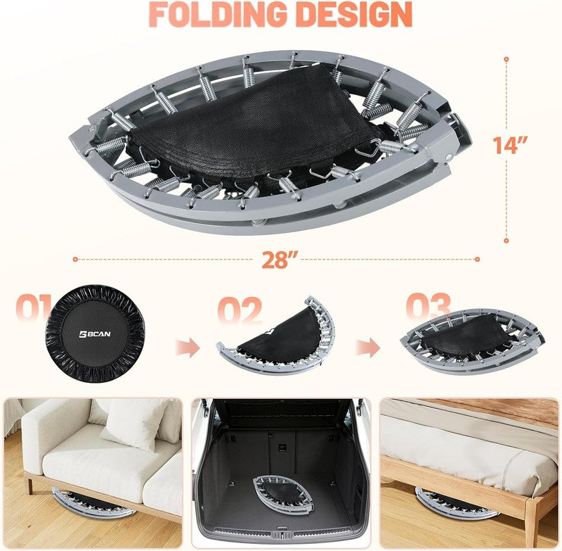 Foldable Mini Fitness Trampoline with Safety Pad for Indoor/Outdoor Workouts5