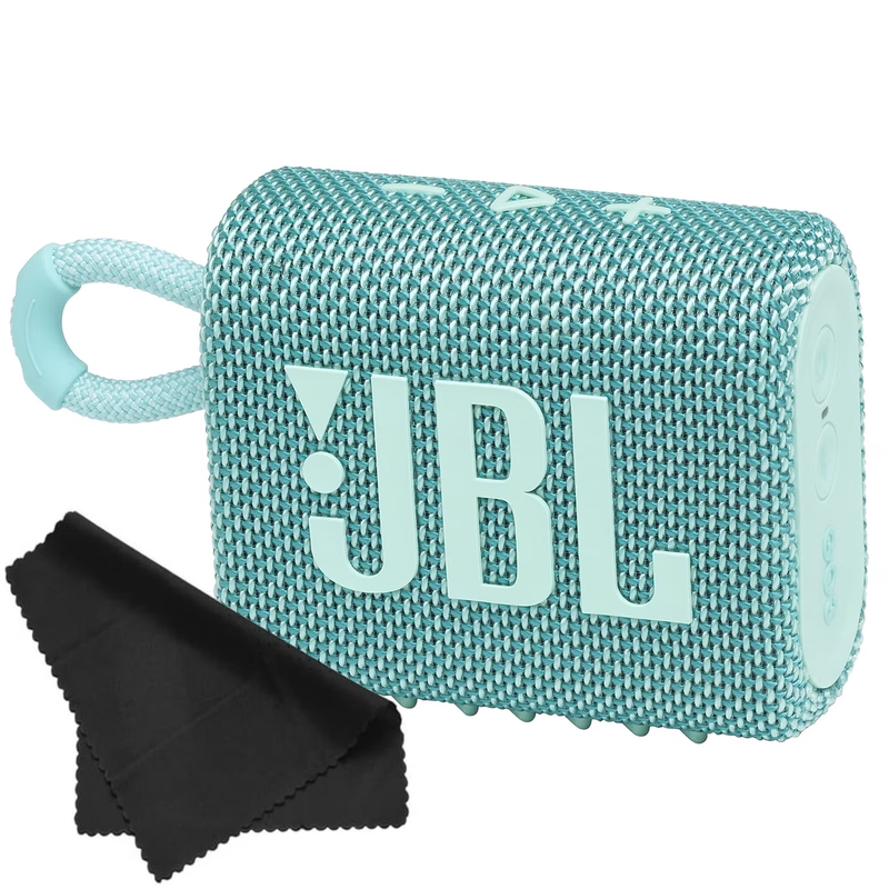 JBL Go 3 Portable Bluetooth Waterproof Mini Speaker Teal with Cleaning Cloth6