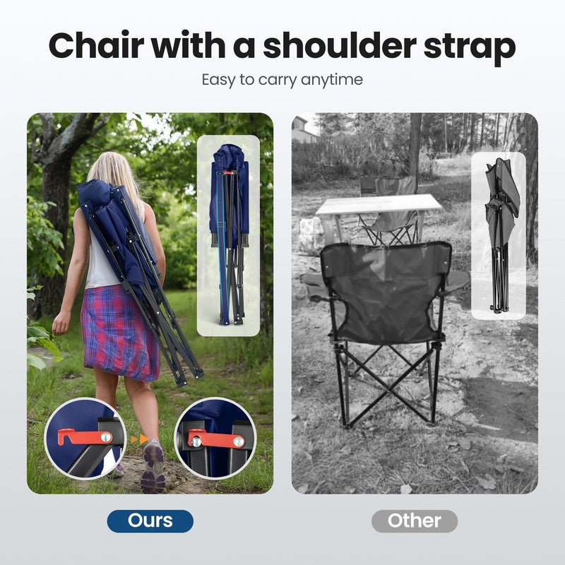 2-Pack Oversized Camping Chair Heavy Duty High Back Camping Chairs 500Lbs Capaci6