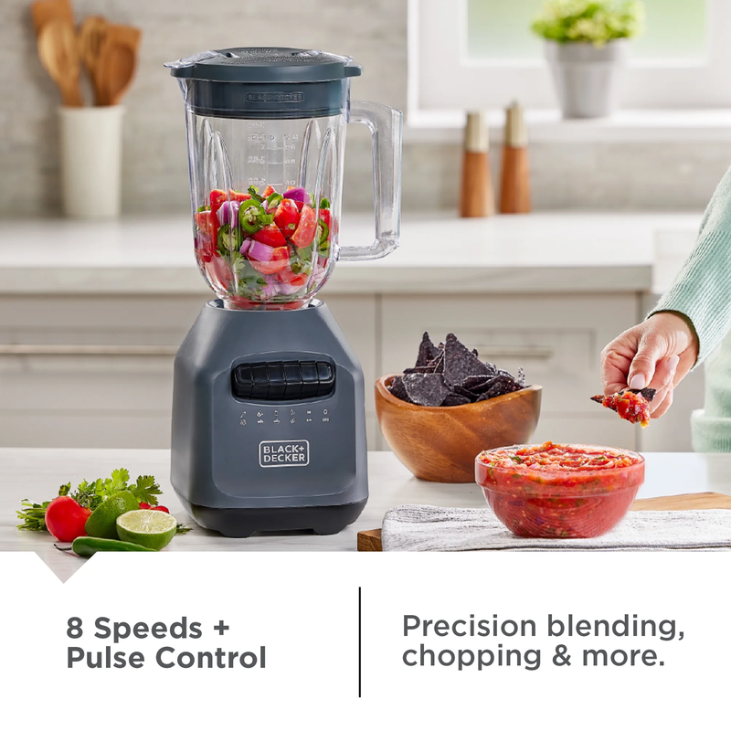Ice Crush Blender, 56 Oz Plastic Jar, 750W, 6 Tip Blade, 8 Speeds + Pulse5