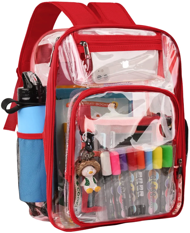 Clear Backpack, Heavy Duty PVC Transparent Backpack Stadium Approved with Reinfo9