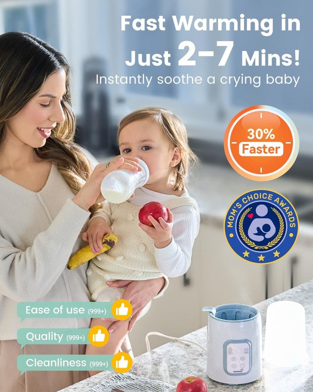 8-in-1 Fast Baby Bottle Warmer w/ Timer, Milk & Formula Heater Blue1